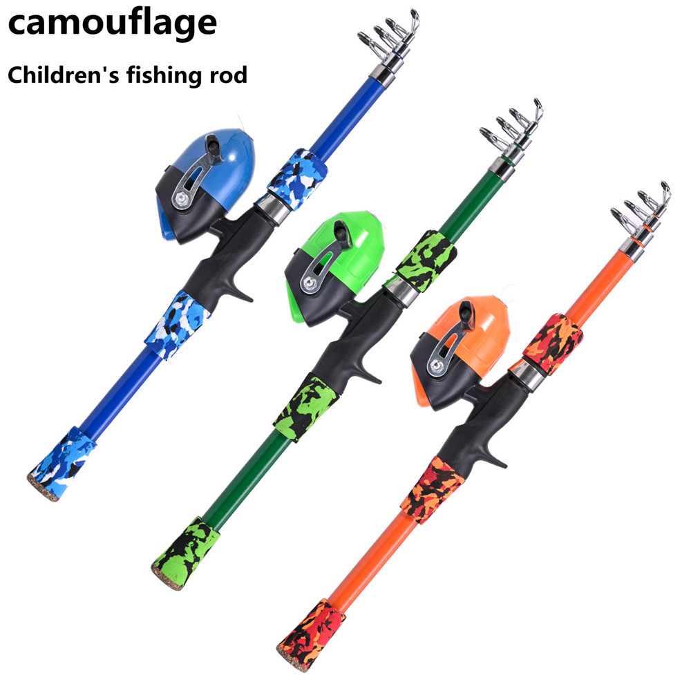 Fishing Equipment Uk - Portable telescopic camouflage children's fishing rod