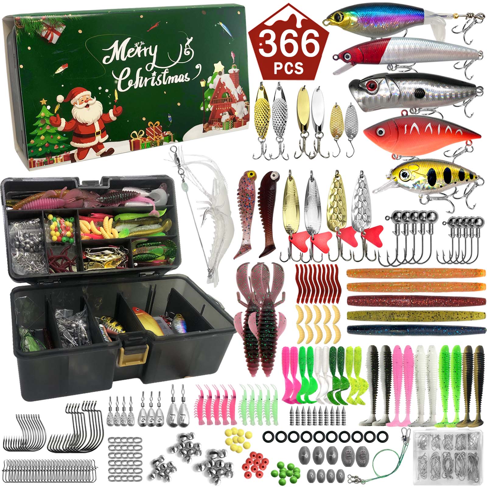 411/366/136/86Pcs of Christmas – обзор и цена Fishing Equipment Uk