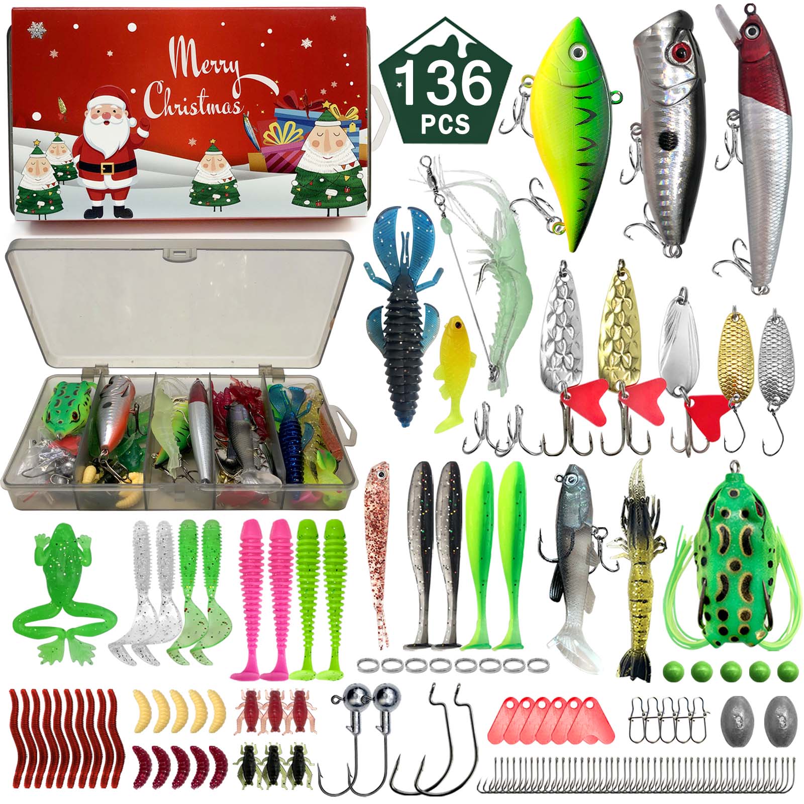 411/366/136/86Pcs of Christmas – обзор и цена Fishing Equipment Uk