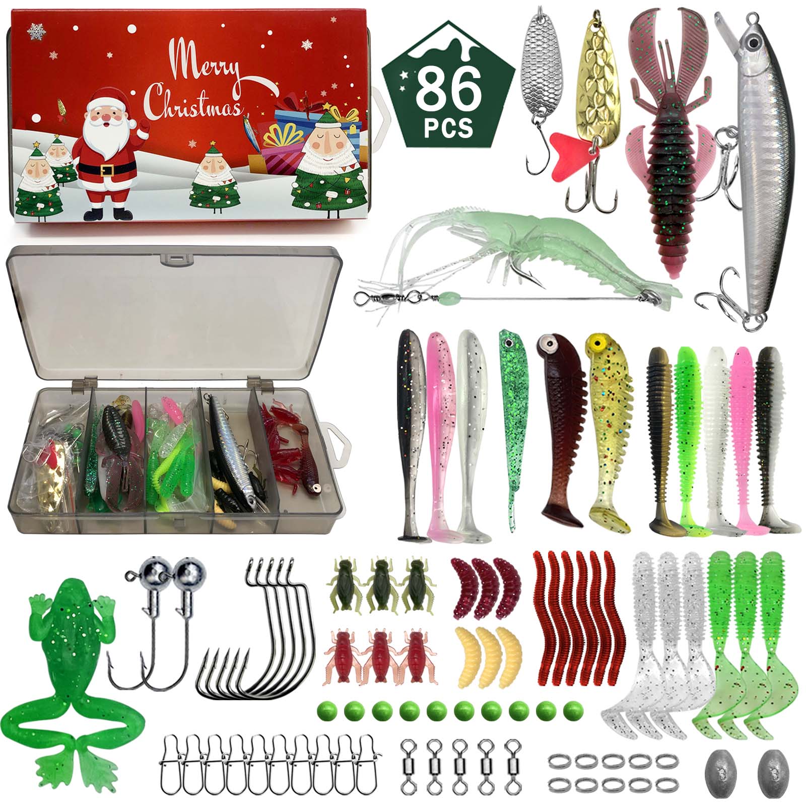 411/366/136/86Pcs of Christmas – обзор и цена Fishing Equipment Uk