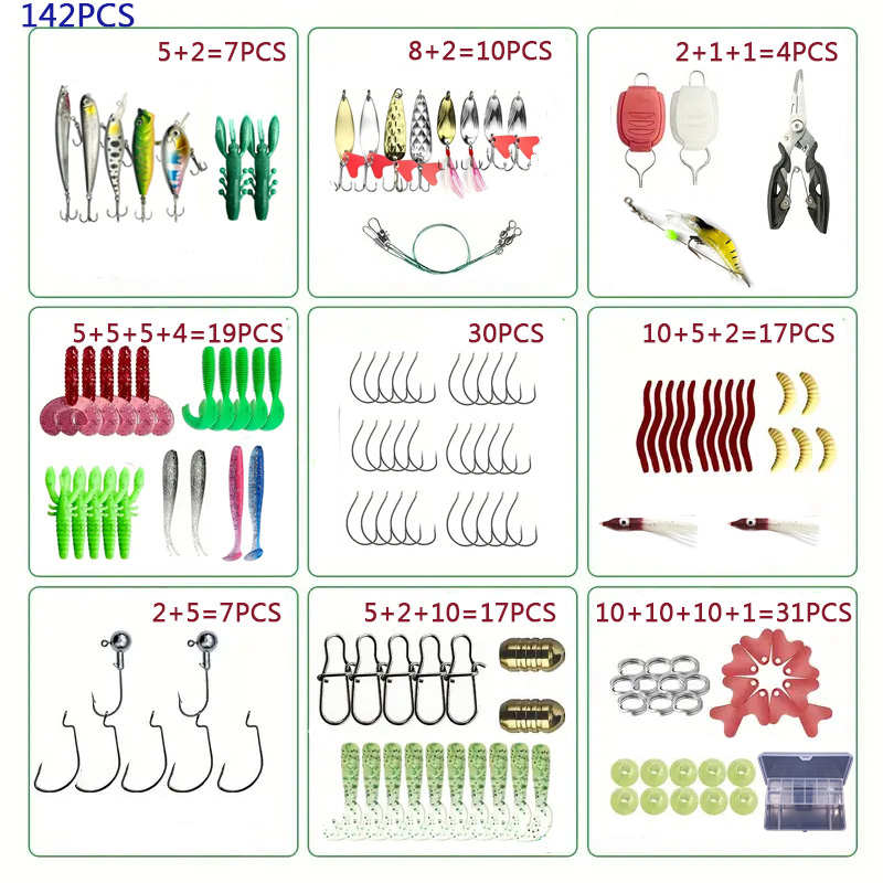Fishing Lure Set 18/21/59/142p – обзор и цена Fishing Equipment Uk